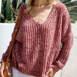 Rust Cozy Chenille Knitted Sweater